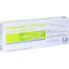 OMEPRAZOL 1A Pharma 20 mg bei Sodbrennen HKM 7 St