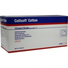 CUTISOFT Cotton Schlitzkompr.7,5x7,5 cm steril 50X2 St