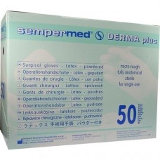 SEMPERMED Derma Plus OP-Handsch.ster.gep.Gr.7,5 ws 50X2 St