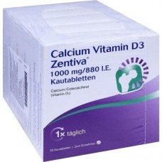 CALCIUM VITAMIN D3 Zentiva 1000 mg/880 I.E.Kautab. 100 St