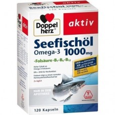 DOPPELHERZ Seefischöl Omega-3 1.000 mg+Fols.Kaps. 120 St