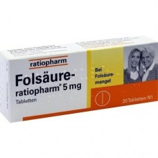FOLSÄURE RATIOPHARM 5 mg Tabletten 20 St