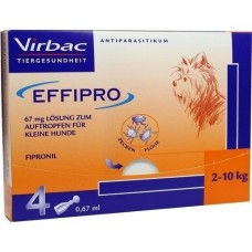 EFFIPRO 67 mg Pip.Lsg.z.Auftropf.f.kl.Hunde 4 St
